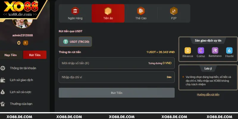 Duy trì số dư tối thiểu trong ví cá cược